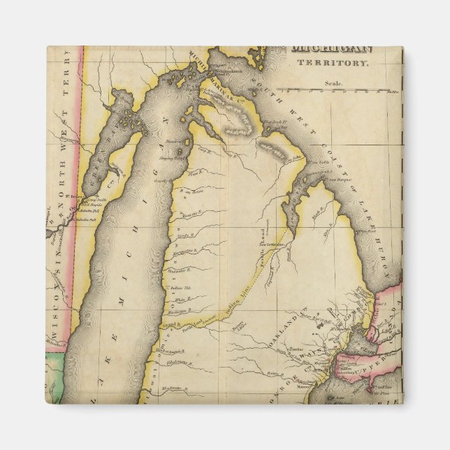 Íman Mapa Do Território De Michigan (Frente)