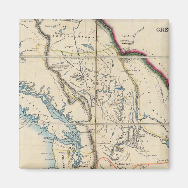 Íman Mapa do Território do Oregon 2 (Frente)