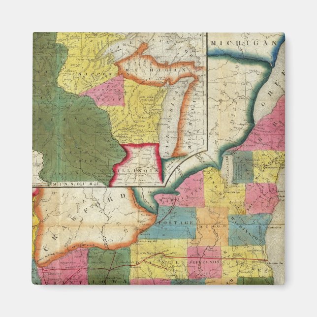 Íman Mapa do Território Liquidado de Wisconsin (Frente)