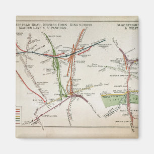 Íman Mapa do transporte de Londres, c.1915