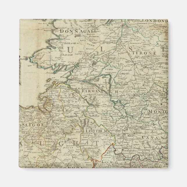 Íman Mapa do troço de Norte do Reino da Irlanda (Frente)
