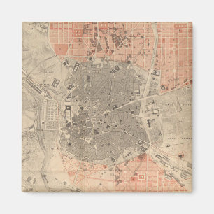 Íman Mapa do vintage da espanha de Madrid (1861)