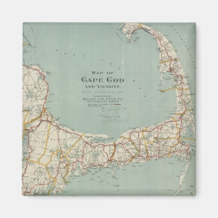 Íman Mapa do vintage de Cape Cod (1917)