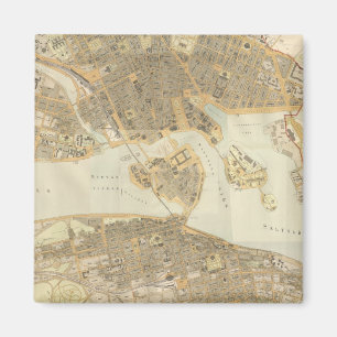 Íman Mapa do vintage de Éstocolmo (1899)
