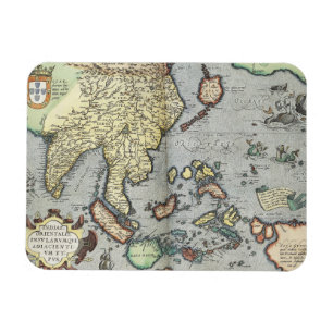 Íman Mapa do vintage de India   1592