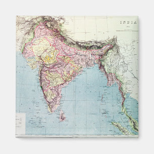 Íman Mapa do vintage de India   1877