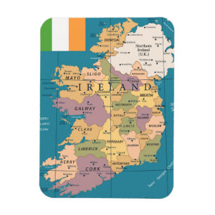 Íman Mapa do vintage de Ireland