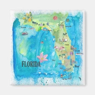 Íman Mapa do vintage do estado dos EUA Florida com