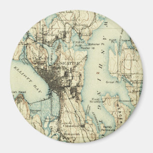 Íman Mapa do Vintage Seattle