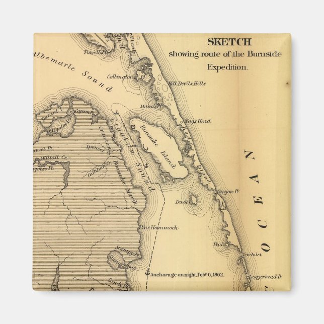 Íman Mapa dos bancos externos (1862) (Frente)