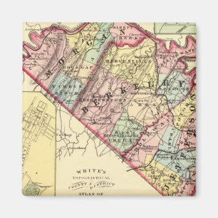 Íman Mapa dos condados Morgan, Berkeley e Jefferson