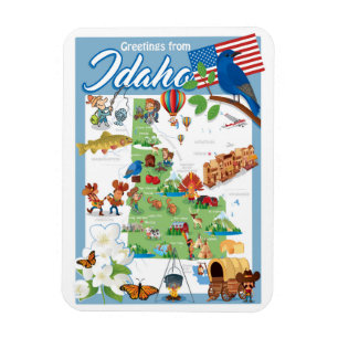 Íman Mapa dos desenhos animados de Idaho