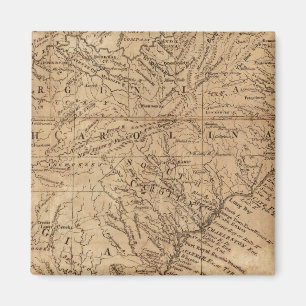 Íman Mapa dos Estados da Virgínia e da Carolina do Nor