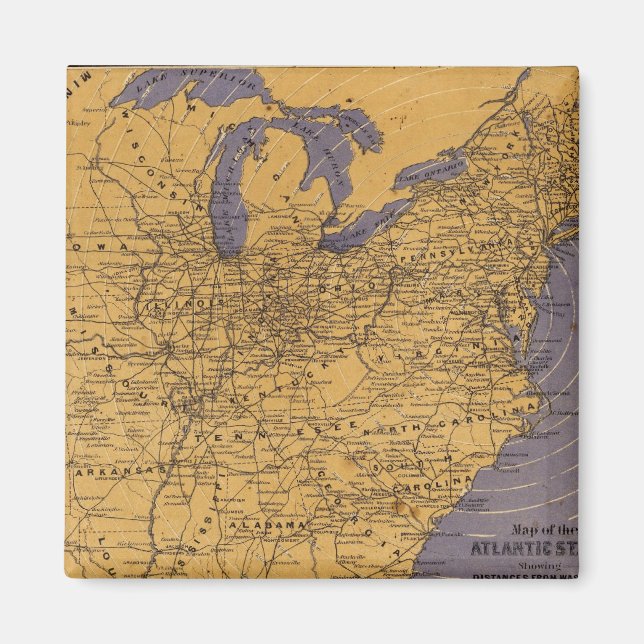 Íman Mapa dos Estados do Atlântico (Frente)