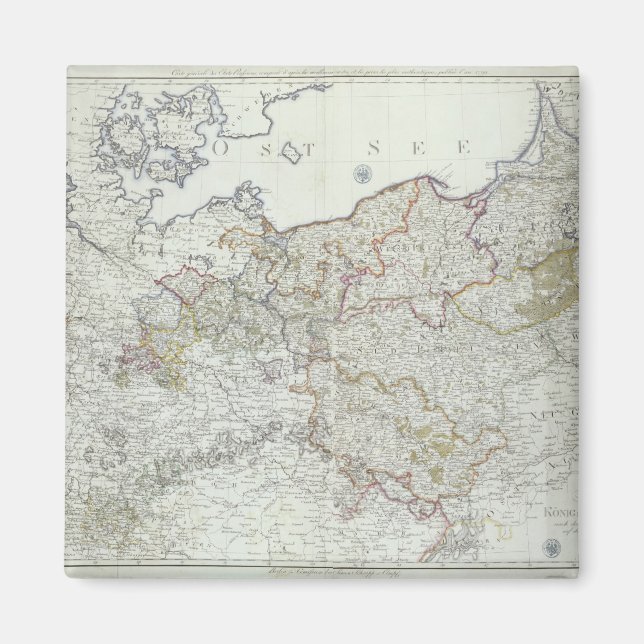 Íman Mapa dos Estados Prussianos em 1799 (Frente)