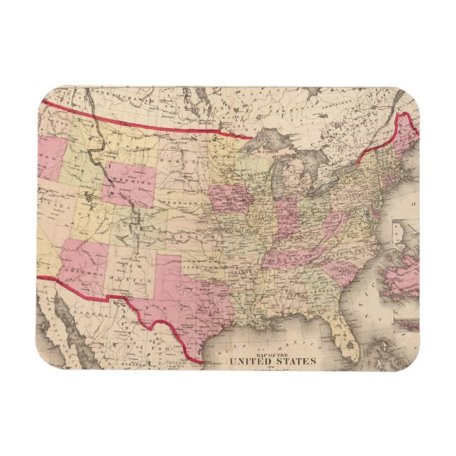 Íman Mapa dos Estados Unidos 5 (Horizontal)