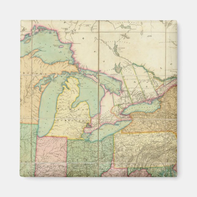 Íman Mapa dos Estados Unidos 6 (Frente)