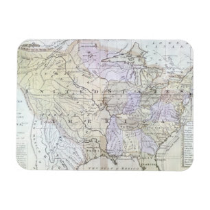 Íman MAPA DOS ESTADOS UNIDOS, c1812