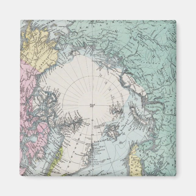 Íman Mapa dos mares polares (Frente)