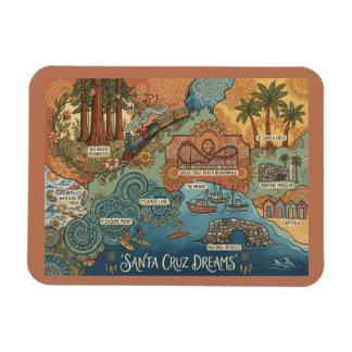 Íman Mapa dos Sonhos de Santa Cruz Califórnia – Costa V