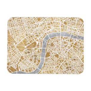 Íman Mapa dourado da cidade de Londres