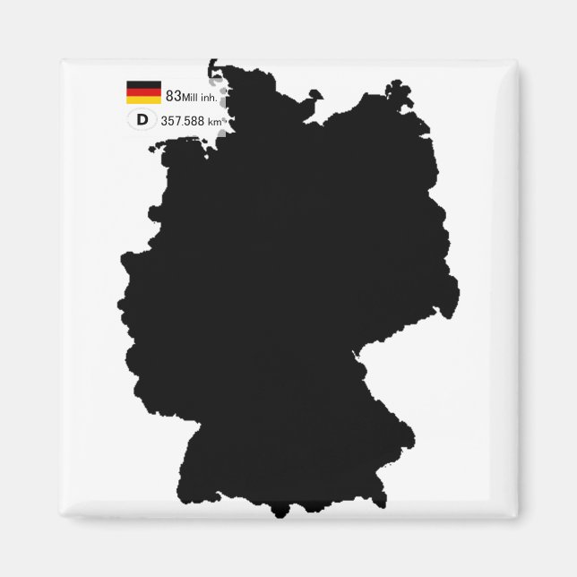 Íman mapa e alguns fatos da Alemanha (Frente)