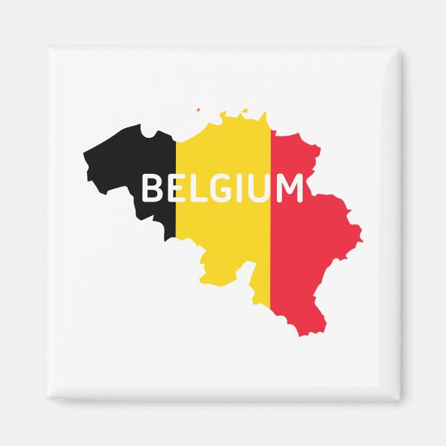 Íman Mapa e bandeira da Bélgica (Frente)