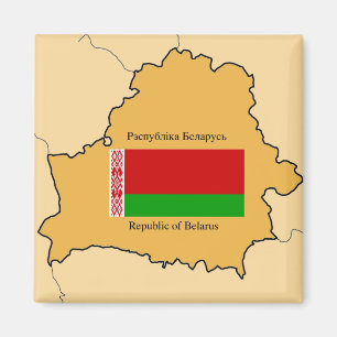 Íman Mapa e bandeira de Belarus