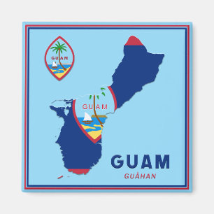 Íman Mapa e Selo do Sinalizador de Guam