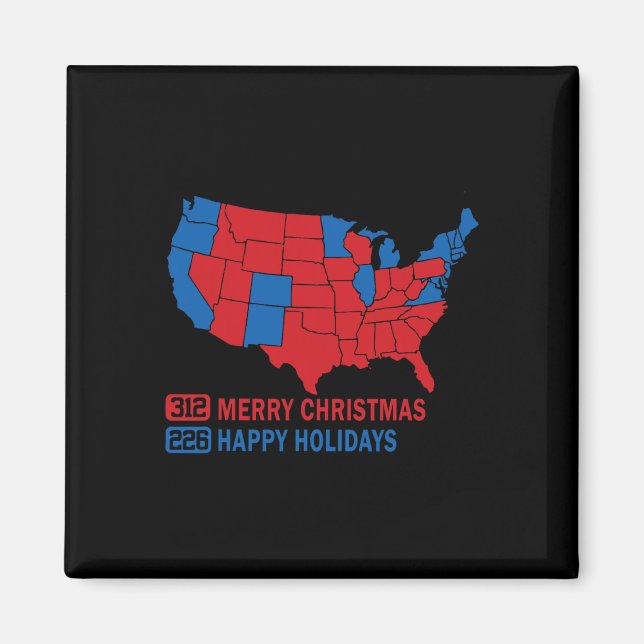 Íman Mapa Eleitoral 2024 Merry Christmas Trump Landslid (Frente)