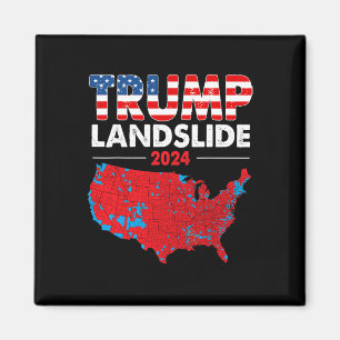 Íman Mapa Eleitoral 2024 Trump Deslizando Mães Vermelha
