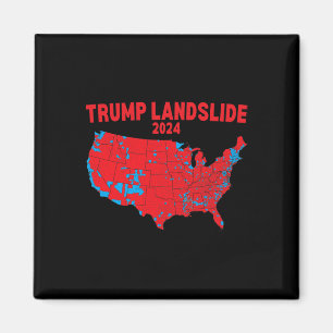 Íman Mapa Eleitoral 2024 Trump Deslizando Mães Vermelha