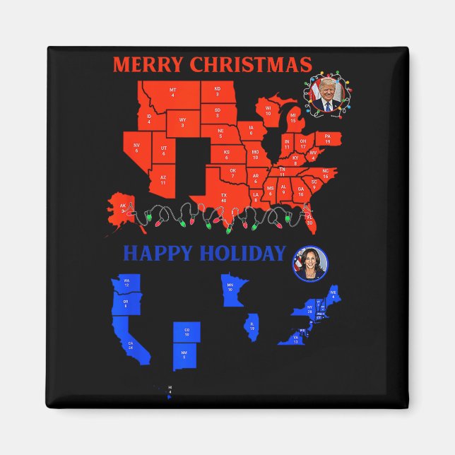 Íman Mapa Eleitoral de 2024 Feliz Natal Deslizamento de (Frente)