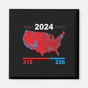Íman Mapa Eleitoral Trump 312 Red 2024 Resultados Eleit