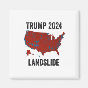 Íman Mapa Eleitoral Trump Landslide 2024 Funny Pro Trum