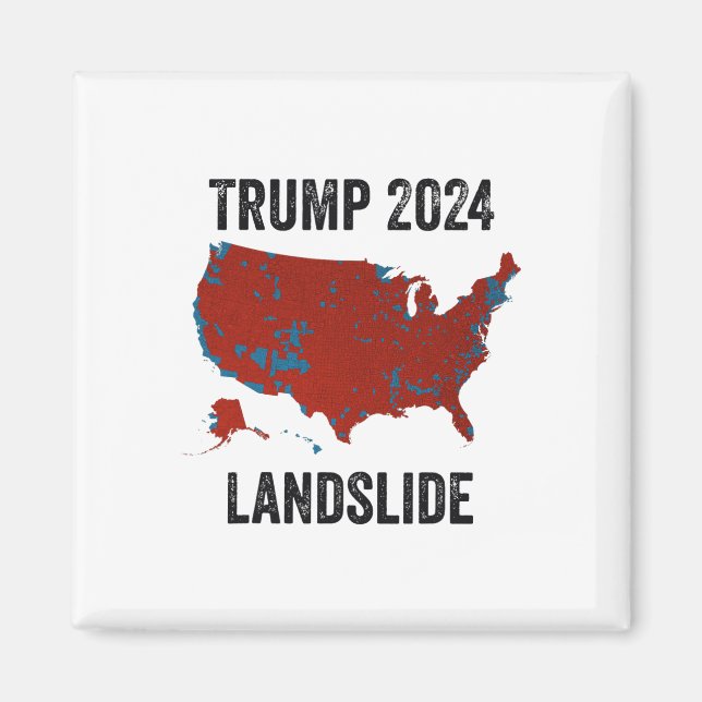 Íman Mapa Eleitoral Trump Landslide 2024 Funny Pro Trum (Frente)