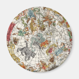 Íman Mapa Estelar Planisfério Antigo por Nicholas de Fe