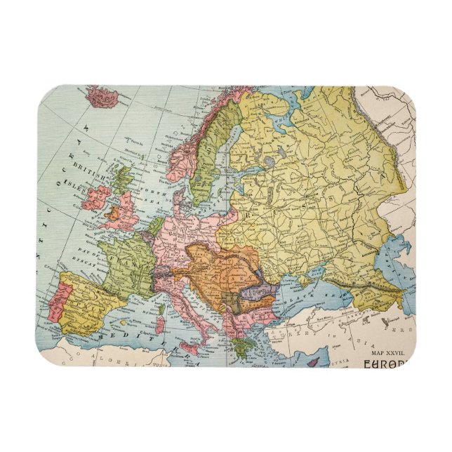 ÍMAN  MAPA: EUROPA, 1885 (Horizontal)