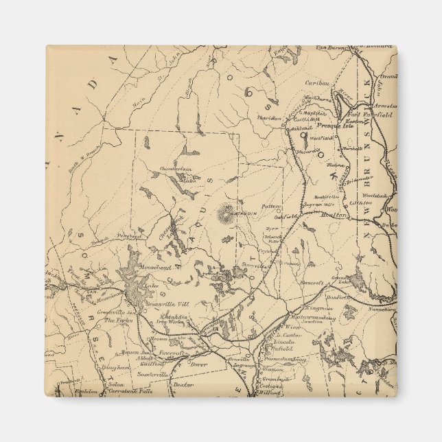 Íman Mapa ferroviário do Maine (Frente)