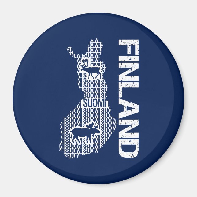 Íman MAPA FINLÂNDIA personalizável (Frente)