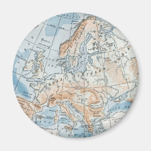 Íman Mapa Físico da Europa (1916)