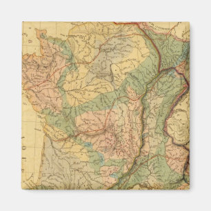 Íman Mapa físico-mineralógico da França