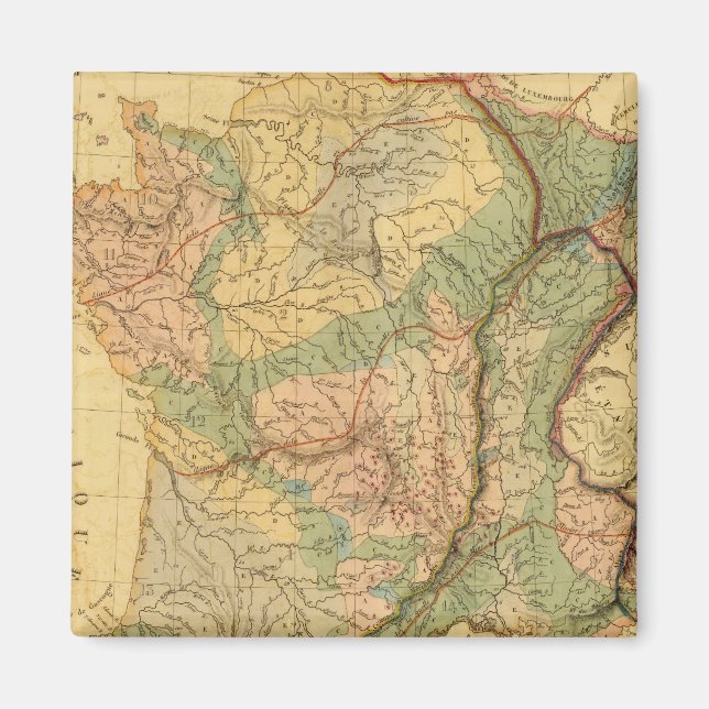 Íman Mapa físico-mineralógico da França (Frente)
