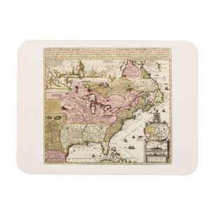 Íman Mapa francês medieval do Quebec/Nouvelle-França - 
