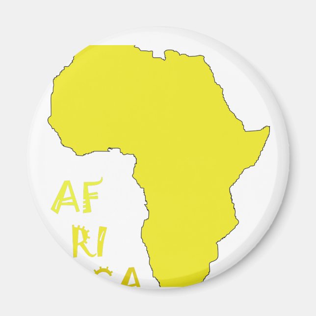 Íman Mapa Funky Yellow Africa (Frente)