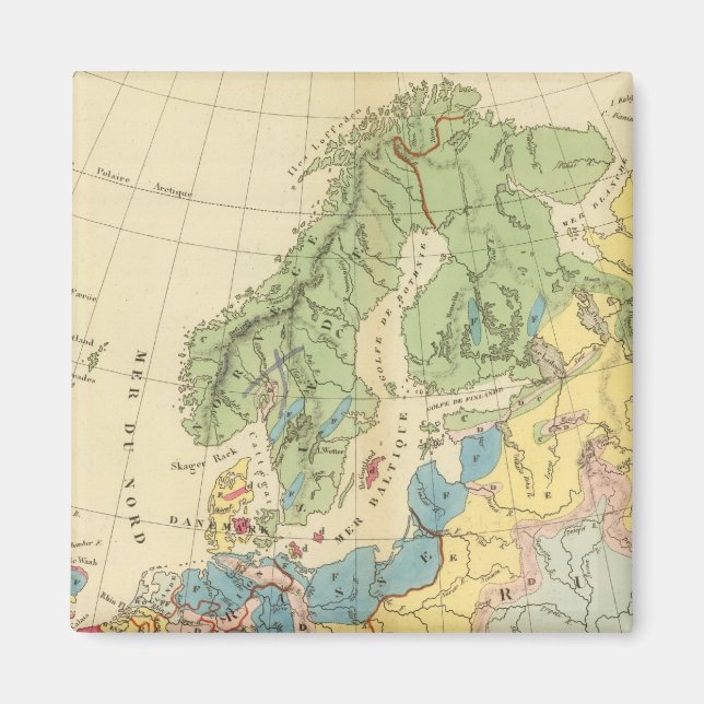 Íman Mapa Geológico da Europa (Frente)