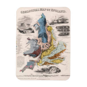 Íman Mapa Geológico da Inglaterra