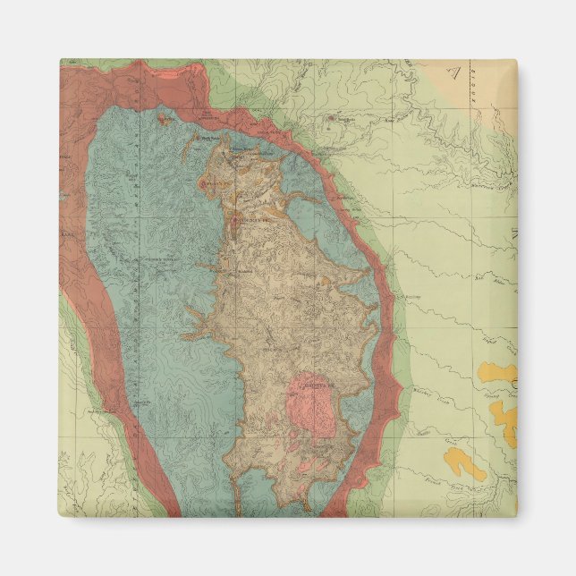 Íman Mapa geológico das Colinas Negras de Dakota (Frente)