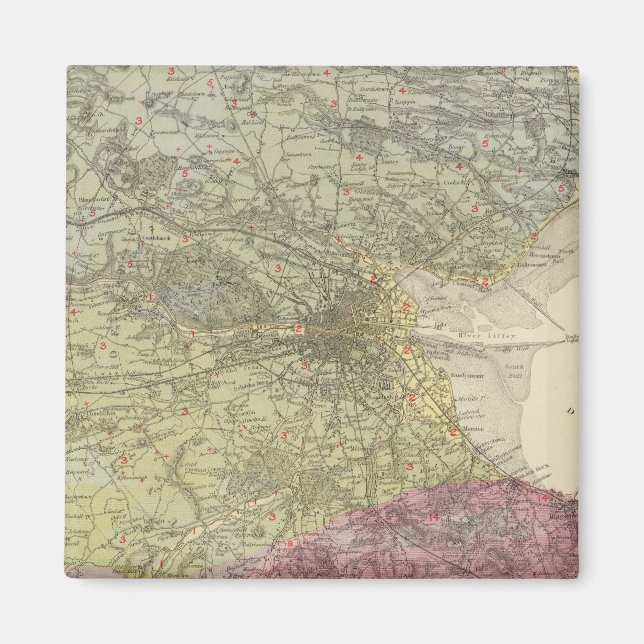 Íman Mapa geológico de Dublin (Frente)