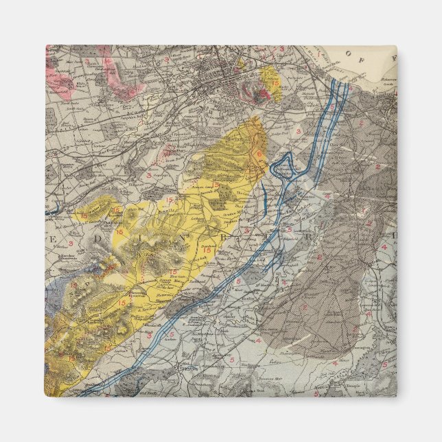 Íman Mapa geológico de Edimburgo (Frente)